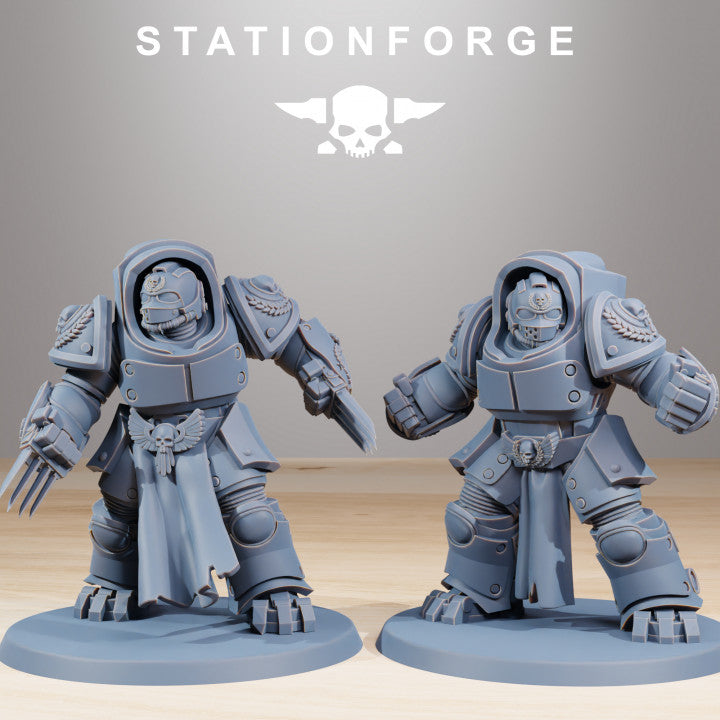 Space Knights Vanguard Melee Unit (10 Units), proxy miniature, squad, 28mm heroic scale unpainted resin, view 6