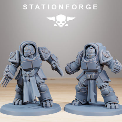 Space Knights Vanguard Melee Unit (10 Units), proxy miniature, squad, 28mm heroic scale unpainted resin, view 6