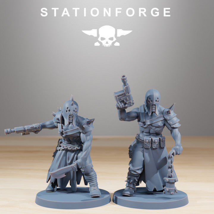 Dark Space Knights Guard Sectarians (10 Units), proxy miniature, squad, 28mm heroic scale unpainted resin, view, view 5