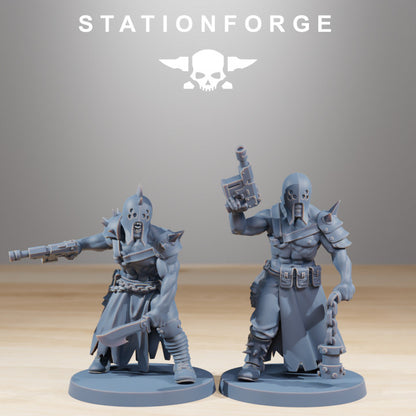 Dark Space Knights Guard Sectarians (10 Units), proxy miniature, squad, 28mm heroic scale unpainted resin, view, view 5