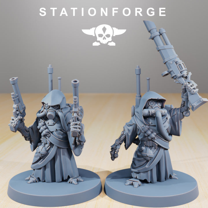 Scavenger Junkards Inspirer, Tech Priests proxy miniature, 28mm heroic scale unpainted resin, view 6