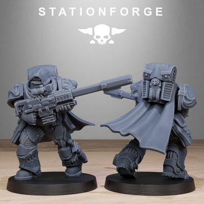 Space Knights Snipers, proxy miniature, scout, 28mm heroic scale unpainted resin, view 5