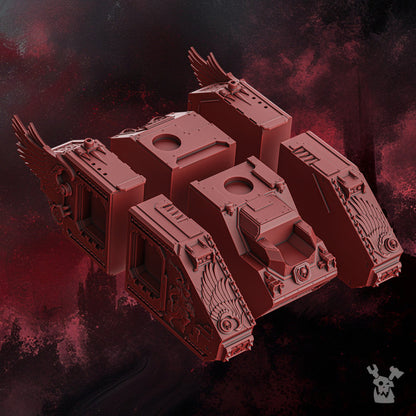 Crimson Knights Asv, proxy miniature, vehicle, 28mm heroic scale unpainted resin, view 5