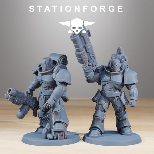 Space Knights Ravagers (10 Units), proxy miniature, squad, 28mm heroic scale unpainted resin, view 2