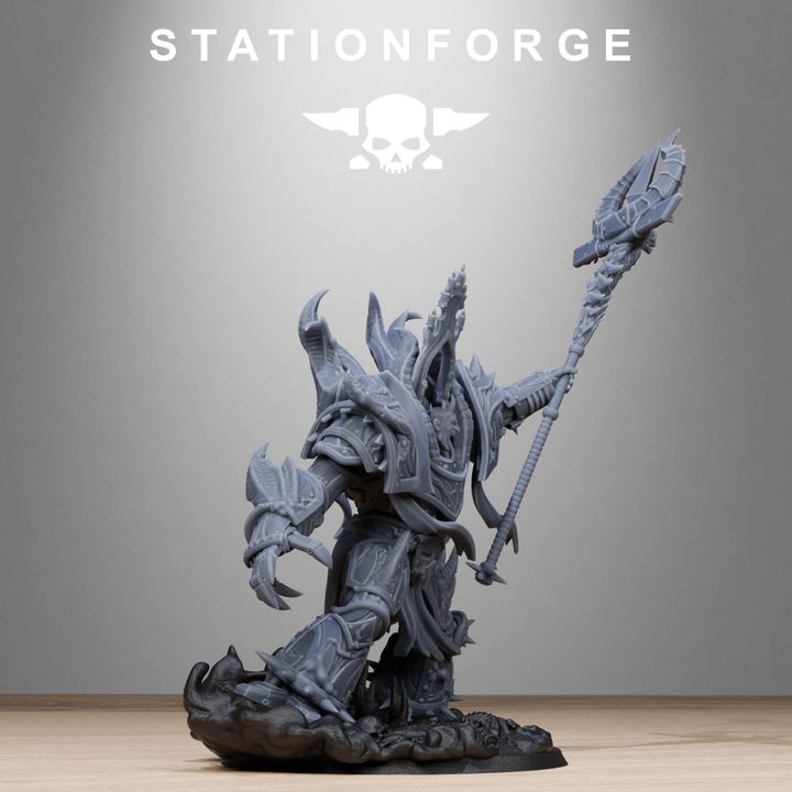 Dark Space Knights Guard King Brute, proxy miniature, character, 28mm heroic scale unpainted resin, view 7
