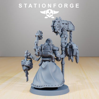 Scavenger Scrapper, Tech Priests proxy miniature, 28mm heroic scale unpainted resin, view 5
