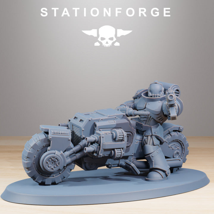 Space Knights Bikers (10 Units), proxy miniature, squad, 28mm heroic scale unpainted resin, view 9