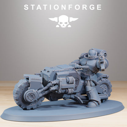Space Knights Bikers (10 Units), proxy miniature, squad, 28mm heroic scale unpainted resin, view 9
