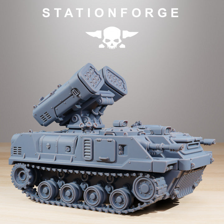 Space Knights Predator Tank, proxy miniature, 28mm heroic scale unpainted resin, view 2