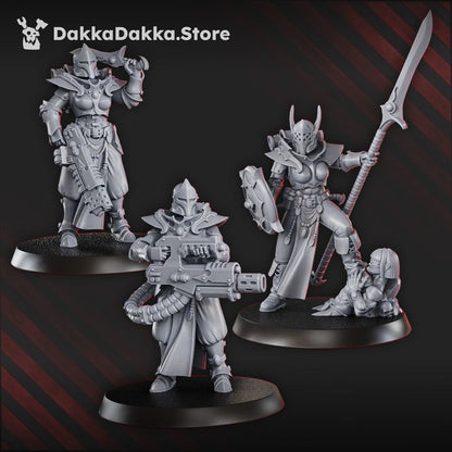 Pleasure Knights Squad (9 Units), proxy miniature, 28mm heroic scale unpainted resin, view 5