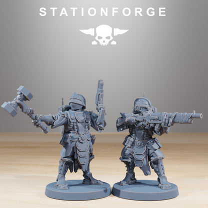 Tech Priests Infantry Backpacks (6 Units), 28mm heroic scale unpainted resin, view 4