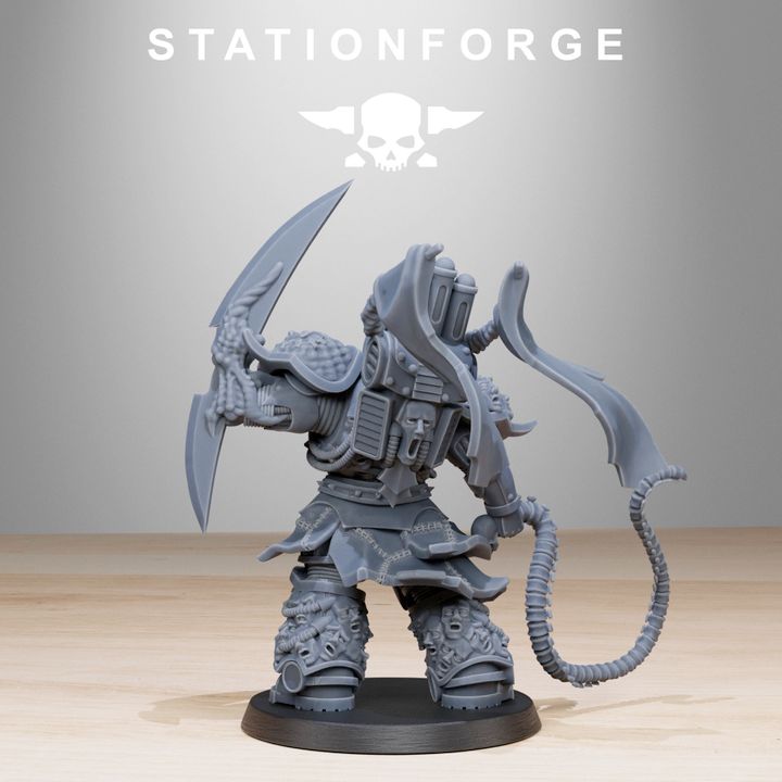 Dark Space Knights Punisher V2, proxy miniature, 28mm heroic scale unpainted resin, view 3