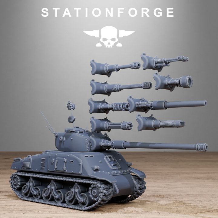 Free Guard Battle Tank, Imperial Army proxy miniature, 28mm heroic scale unpainted resin, view 5
