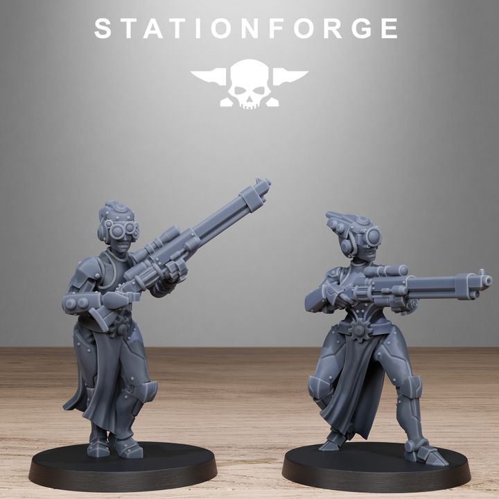 Scavenger Sisters Infantry, Battle Sisters proxy miniature, 28mm heroic scale unpainted resin, view 7