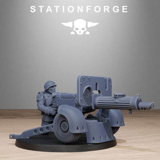 Free Guard Light Machine Gun, Imperial Army proxy miniature, artillery, 28mm heroic scale unpainted resin, view 2