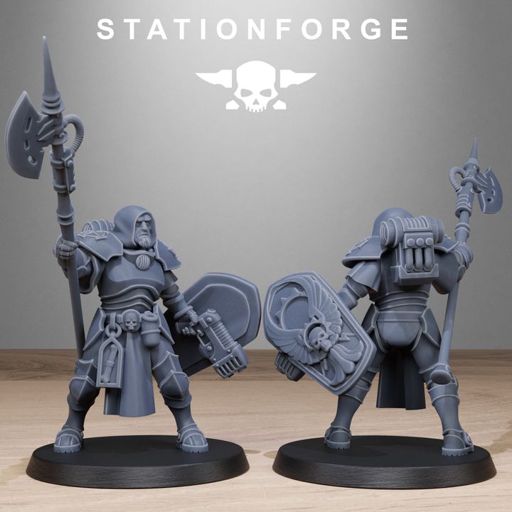 Imperial Army Purifiers, proxy miniature, 28mm heroic scale unpainted resin, view 9