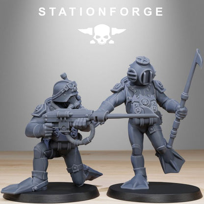 Imperial Army Grim Guard Divers (10 Units), 28mm heroic scale unpainted resin, view 5