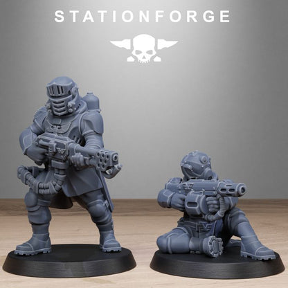 Vaskar Patrol, Imperial Army proxy miniature, 28mm heroic scale unpainted resin, view 5