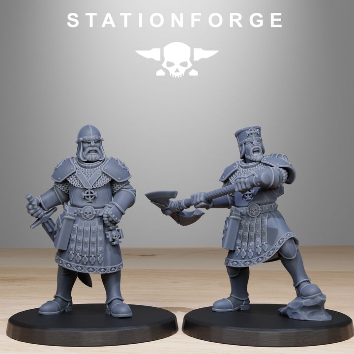 Imperial Army Melee Infantry, proxy miniature, 28mm heroic scale unpainted resin, view 2