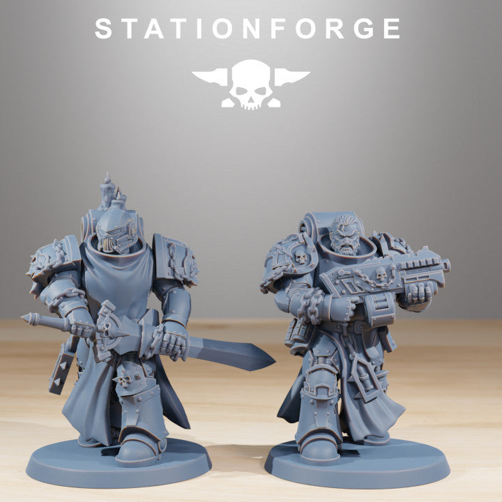 Space Knights Crusaders Heads (10 Units), resin conversion bits, squad, 28mm heroic scale unpainted resin, view 3