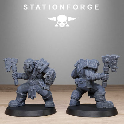 Orks Bros Infantry, proxy miniature, 28mm heroic scale unpainted resin, view 7