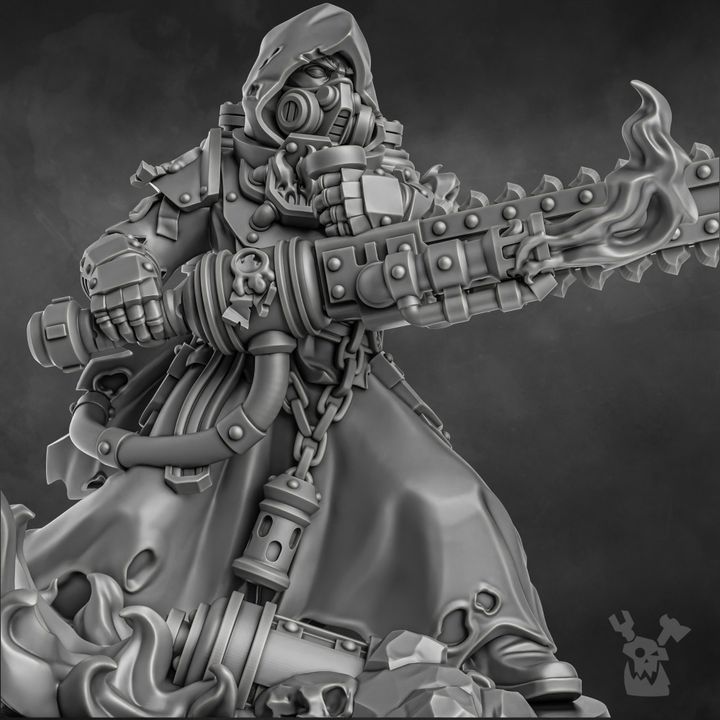 Furio The Ashblood, Battle Sisters proxy miniature, character, 28mm heroic scale unpainted resin, view 5