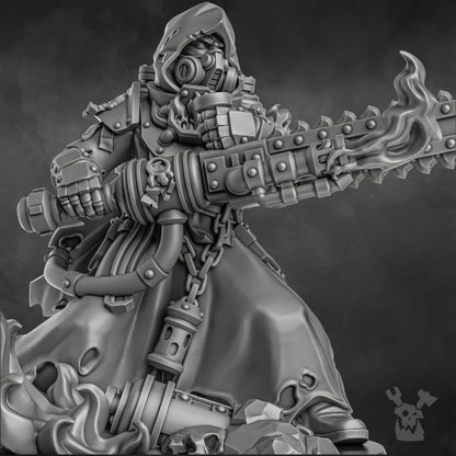 Furio The Ashblood, Battle Sisters proxy miniature, character, 28mm heroic scale unpainted resin, view 5
