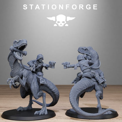 Grim Guard Jungle Raptors, Imperial Army proxy miniature, infantry, 28mm heroic scale unpainted resin, view 8