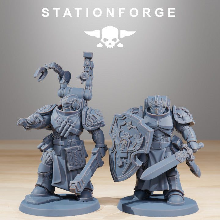 Space Knights Reinforcers Shoulder Pads (11 Units), resin conversion bits, squad, 28mm heroic scale unpainted, view , view 4