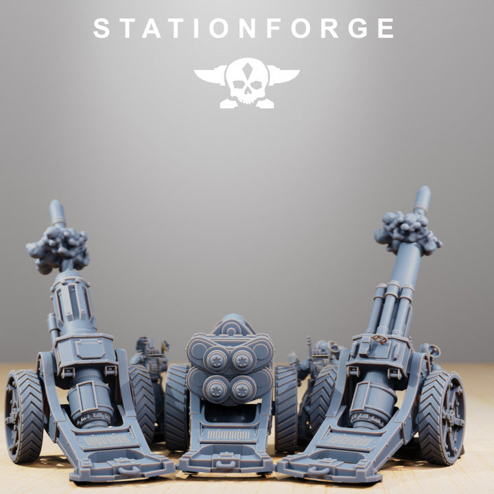 Grim Guard Light Artillery, Imperial Army proxy miniature, 28mm heroic scale unpainted resin, view 6