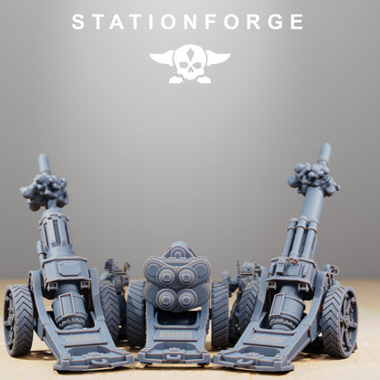 Grim Guard Light Artillery, Imperial Army proxy miniature, 28mm heroic scale unpainted resin, view 6