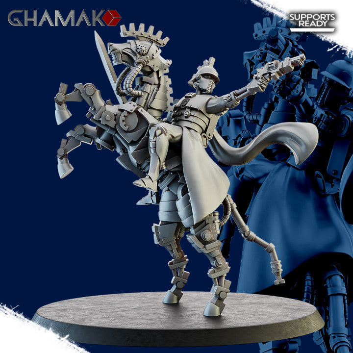 Tech Priests Cult Of Mars Martian Equestrians (3 Units), 28mm heroic scale unpainted resin, view 4