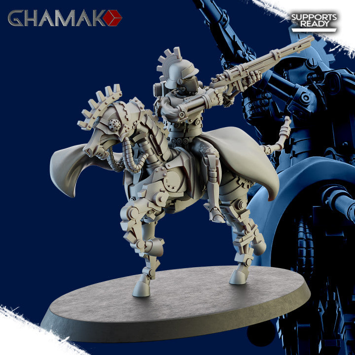 Tech Priests Cult Of Mars Martian Equestrians (3 Units), 28mm heroic scale unpainted resin, view 2