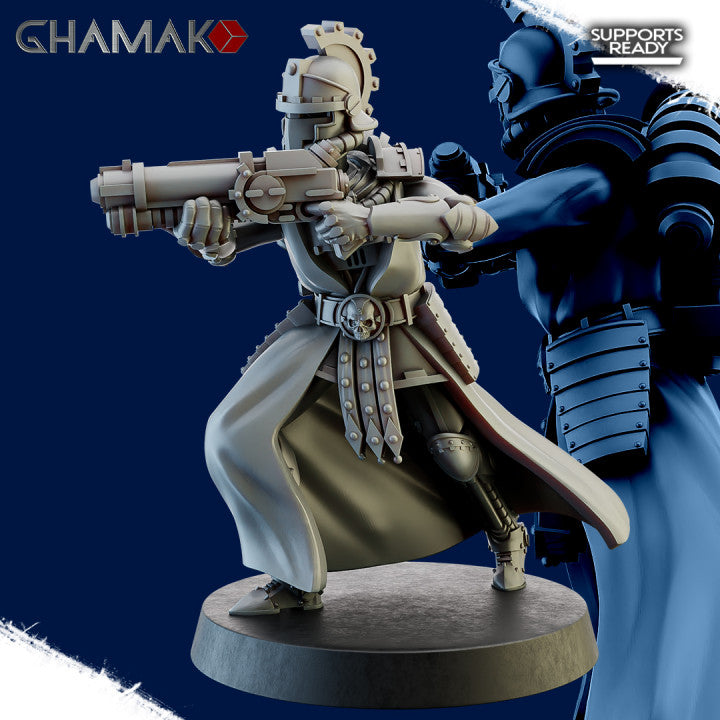 Tech Priests Cult Of Mars Martian Fulminators (10 Units), 28mm heroic scale unpainted resin, view 5