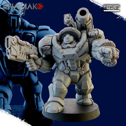 Space Dwarf Iron Guards (5 Units), proxy miniature, squad, 28mm heroic scale unpainted resin, view 2