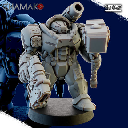 Space Dwarf Iron Guards (5 Units), proxy miniature, squad, 28mm heroic scale unpainted resin, view 3