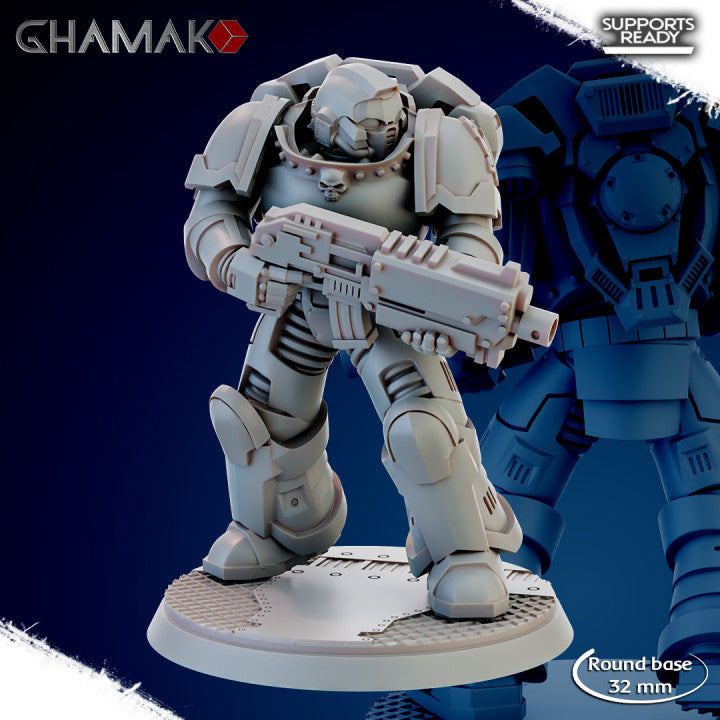 Space Knights Imperators Militum Rifle (10 Units), proxy miniature, squad, 28mm heroic scale unpainted, view 10