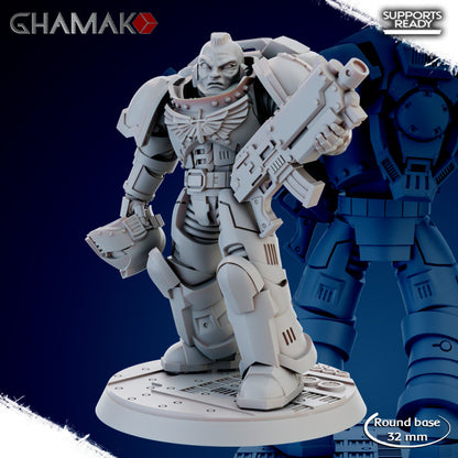 Space Knights Imperators Militum Rifle (10 Units), proxy miniature, squad, 28mm heroic scale unpainted, view 2