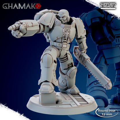 Space Knights Imperators Militum Rifle (10 Units), proxy miniature, squad, 28mm heroic scale unpainted, view 3