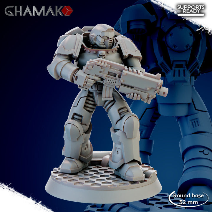 Space Knights Imperators Militum Rifle (10 Units), proxy miniature, squad, 28mm heroic scale unpainted, view 4