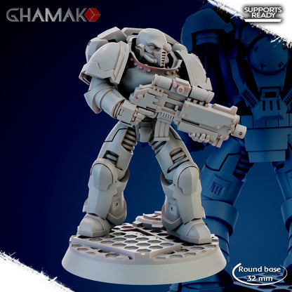 Space Knights Imperators Militum Precision Rifle (10 Units), proxy miniature, squad, 28mm heroic scale, view 2