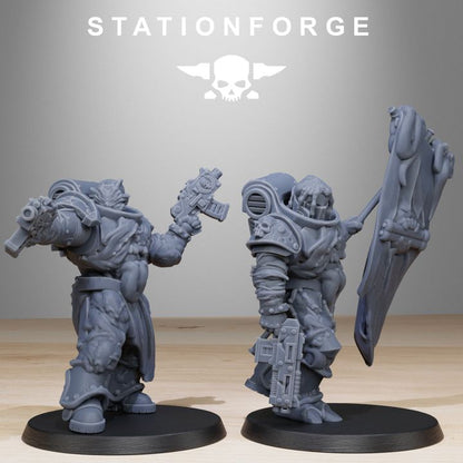 Dark Space Knights Infantry (10 Units), proxy miniature, squad, 28mm heroic scale unpainted resin, vie, view 8