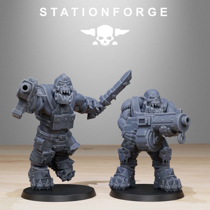Orks Spec Team (10 Units), proxy miniature, squad, 28mm heroic scale unpainted resin, view 5