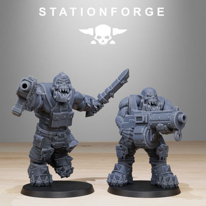 Orks Spec Team (10 Units), proxy miniature, squad, 28mm heroic scale unpainted resin, view 5