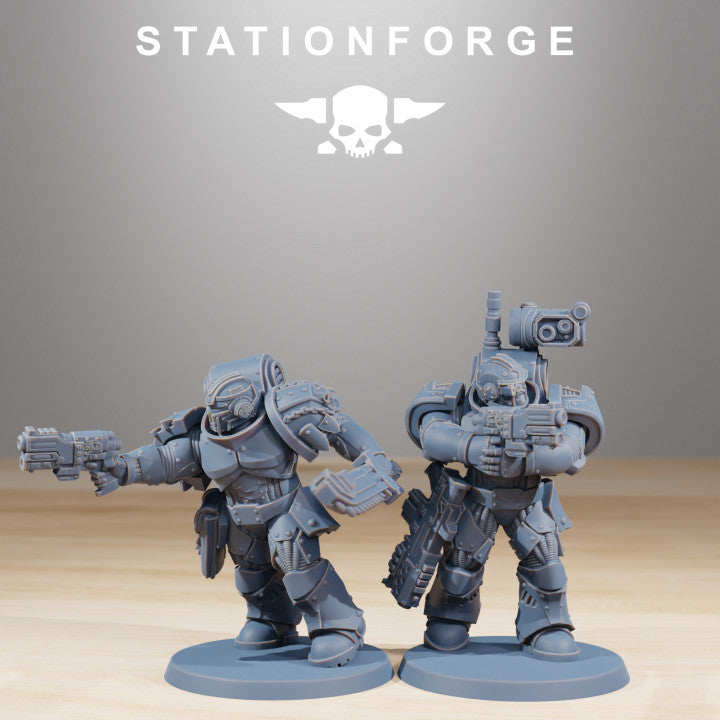 Space Knights Reinforcers Heads (12 Units), resin conversion bits, squad, 28mm heroic scale unpainted resin, view 10