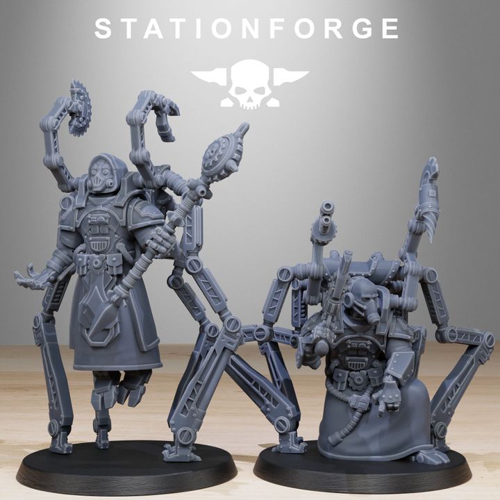 Tech Priests Scavenger Octapods (10 Units), 28mm heroic scale unpainted resin, view 4