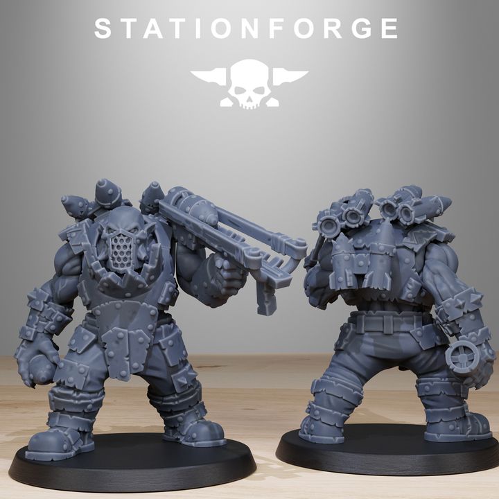 Orks Smashers (8 Units), proxy miniature, squad, 28mm heroic scale unpainted resin, view 6