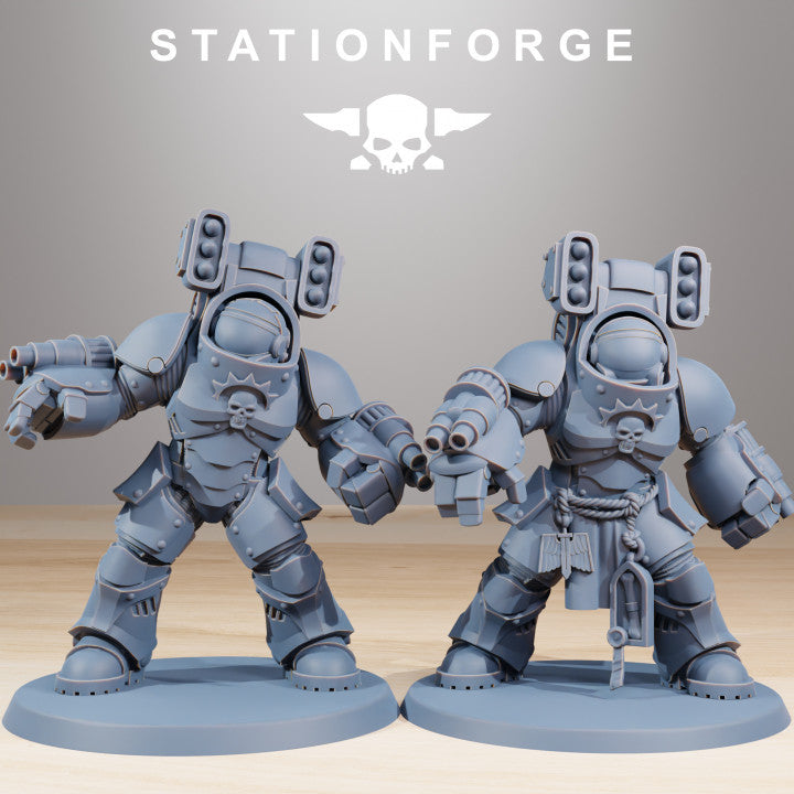 Space Knights Support Vanguard (10 Units), proxy miniature, squad, 28mm heroic scale unpainted resin, view 6
