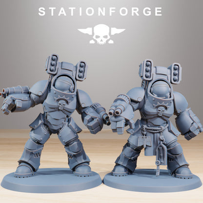Space Knights Support Vanguard (10 Units), proxy miniature, squad, 28mm heroic scale unpainted resin, view 6