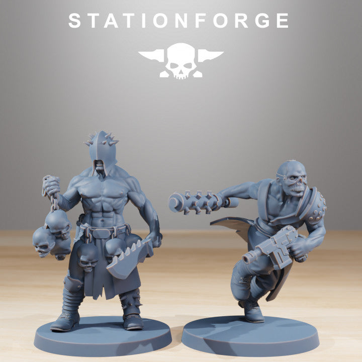 Dark Space Knights Guard Sectarians (10 Units), proxy miniature, squad, 28mm heroic scale unpainted resin, view, view 6
